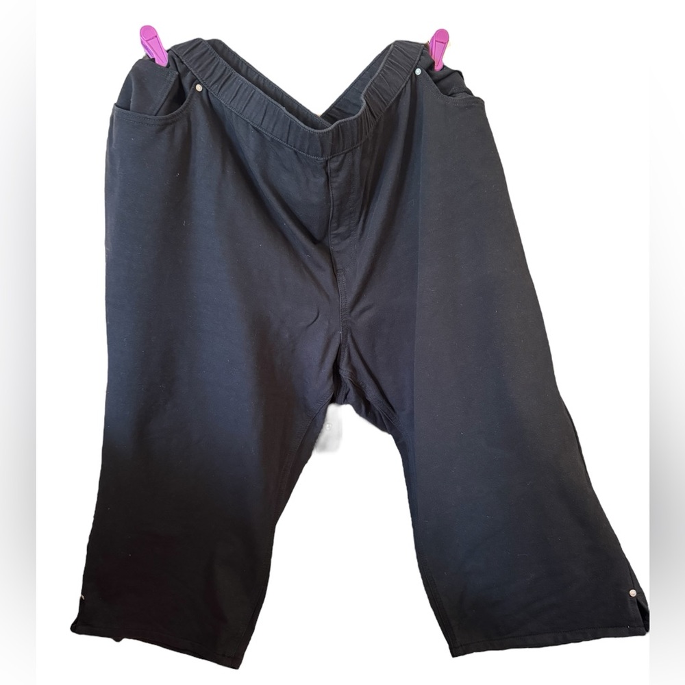 Catherines Knit Jean Black Capris Size 4X (30/32W)